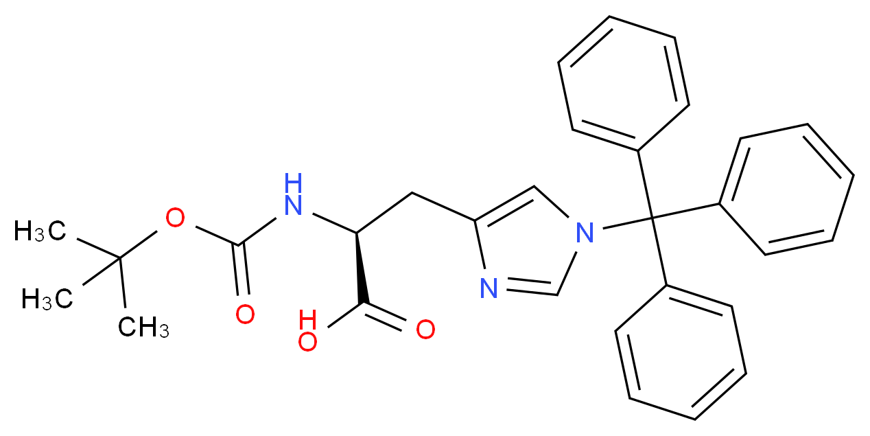 Boc-His(Trt)-OH_分子结构_CAS_32926-43-5)