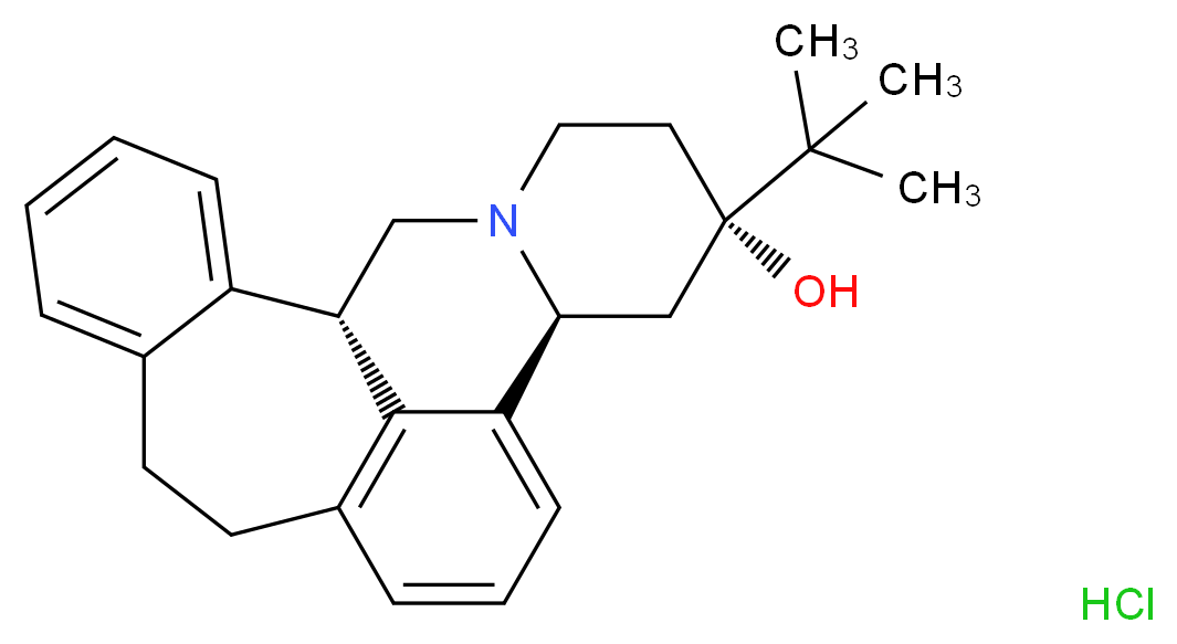 (1S,6S,8S)-6-tert-butyl-3-azapentacyclo[11.8.1.0<sup>3</sup>,<sup>8</sup>.0<sup>9</sup>,<sup>2</sup><sup>2</sup>.0<sup>1</sup><sup>6</sup>,<sup>2</sup><sup>1</sup>]docosa-9,11,13(22),16,18,20-hexaen-6-ol hydrochloride_分子结构_CAS_36504-94-6