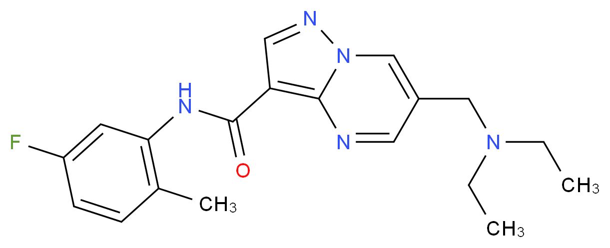 6-[(diethylamino)methyl]-N-(5-fluoro-2-methylphenyl)pyrazolo[1,5-a]pyrimidine-3-carboxamide_分子结构_CAS_)
