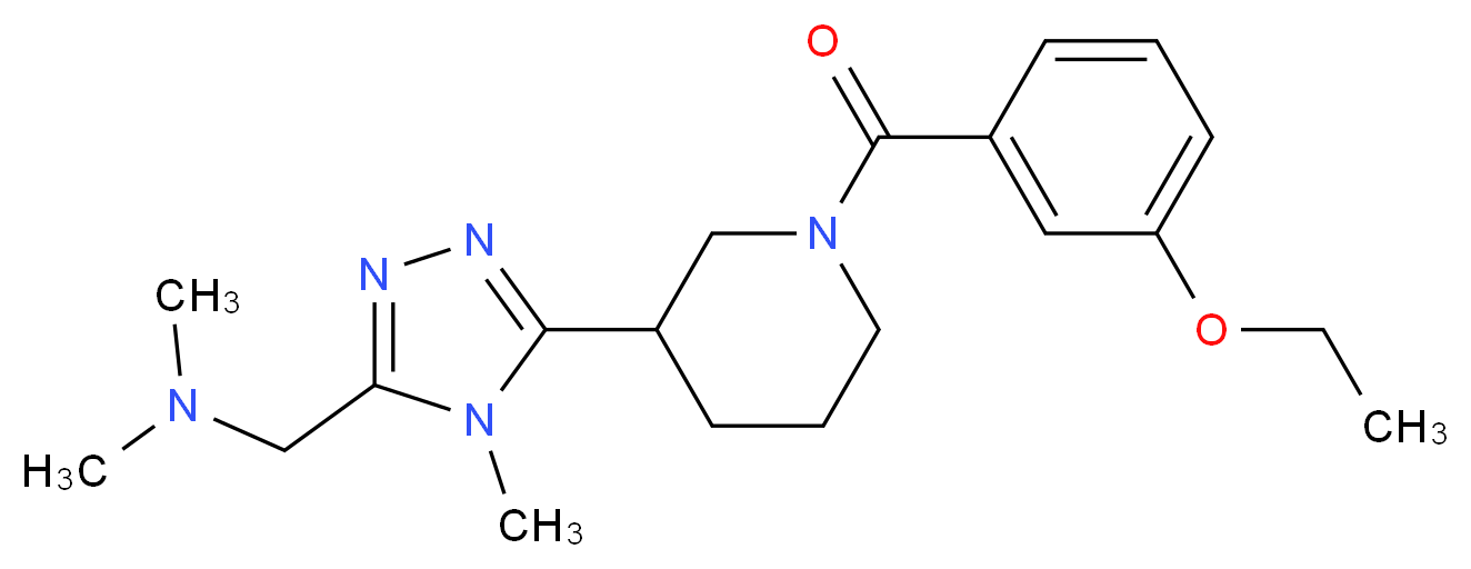 ({5-[1-(3-ethoxybenzoyl)piperidin-3-yl]-4-methyl-4H-1,2,4-triazol-3-yl}methyl)dimethylamine_分子结构_CAS_)