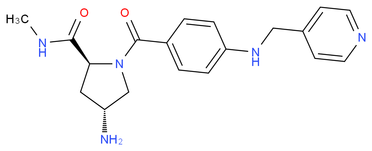 (4R)-4-amino-N-methyl-1-{4-[(pyridin-4-ylmethyl)amino]benzoyl}-L-prolinamide_分子结构_CAS_)