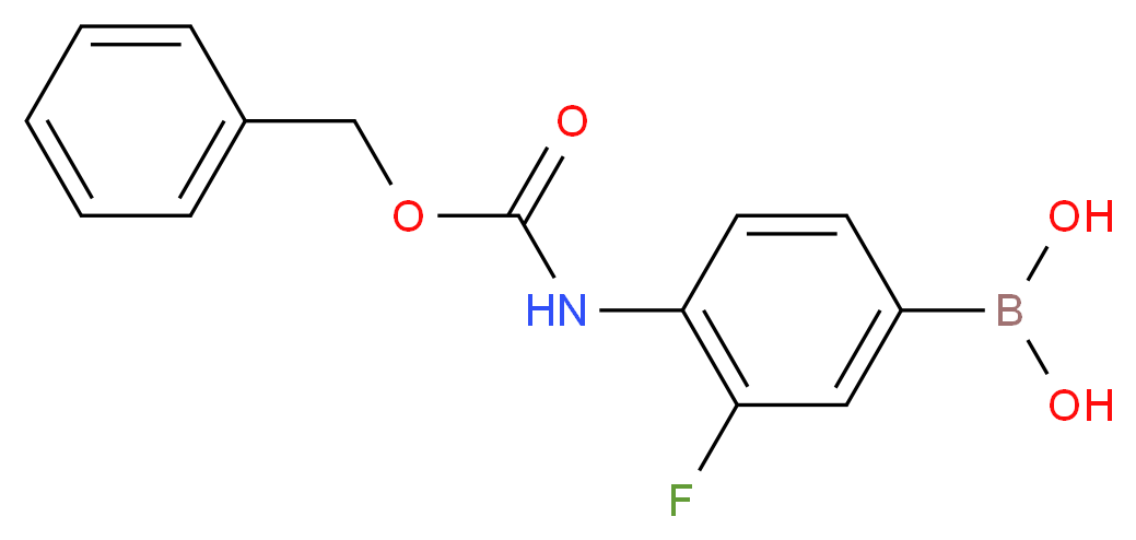 (4-{[(benzyloxy)carbonyl]amino}-3-fluorophenyl)boronic acid_分子结构_CAS_874290-60-5
