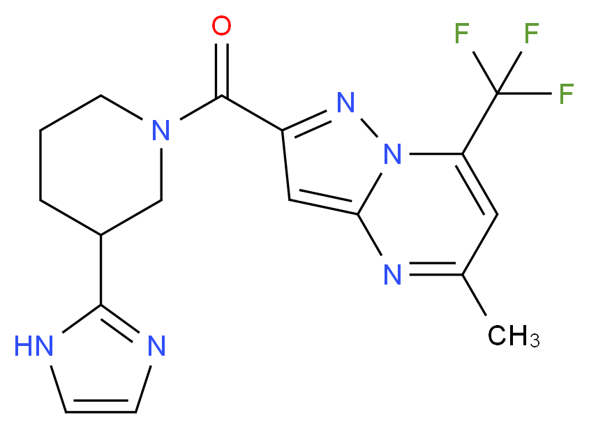 2-{[3-(1H-imidazol-2-yl)piperidin-1-yl]carbonyl}-5-methyl-7-(trifluoromethyl)pyrazolo[1,5-a]pyrimidine_分子结构_CAS_)