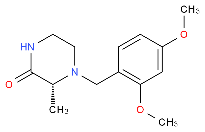 (R)-4-(2,4-dimethoxybenzyl)-3-methylpiperazin-2-one_分子结构_CAS_1383146-20-0)