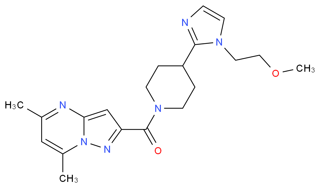 2-({4-[1-(2-methoxyethyl)-1H-imidazol-2-yl]piperidin-1-yl}carbonyl)-5,7-dimethylpyrazolo[1,5-a]pyrimidine_分子结构_CAS_)