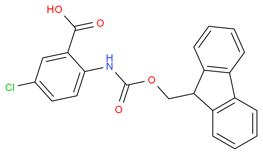 5-chloro-2-{[(9H-fluoren-9-ylmethoxy)carbonyl]amino}benzoic acid_分子结构_CAS_332121-90-1