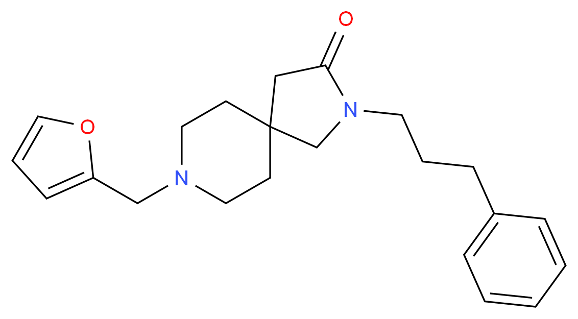 8-(2-furylmethyl)-2-(3-phenylpropyl)-2,8-diazaspiro[4.5]decan-3-one_分子结构_CAS_)