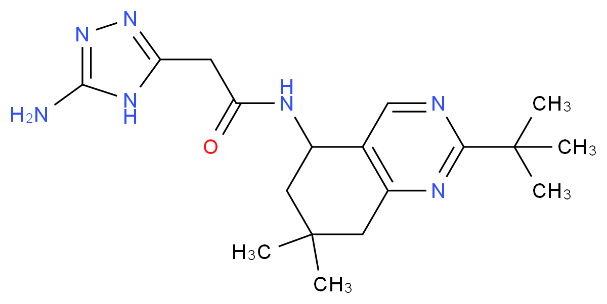 2-(5-amino-4H-1,2,4-triazol-3-yl)-N-(2-tert-butyl-7,7-dimethyl-5,6,7,8-tetrahydroquinazolin-5-yl)acetamide_分子结构_CAS_)