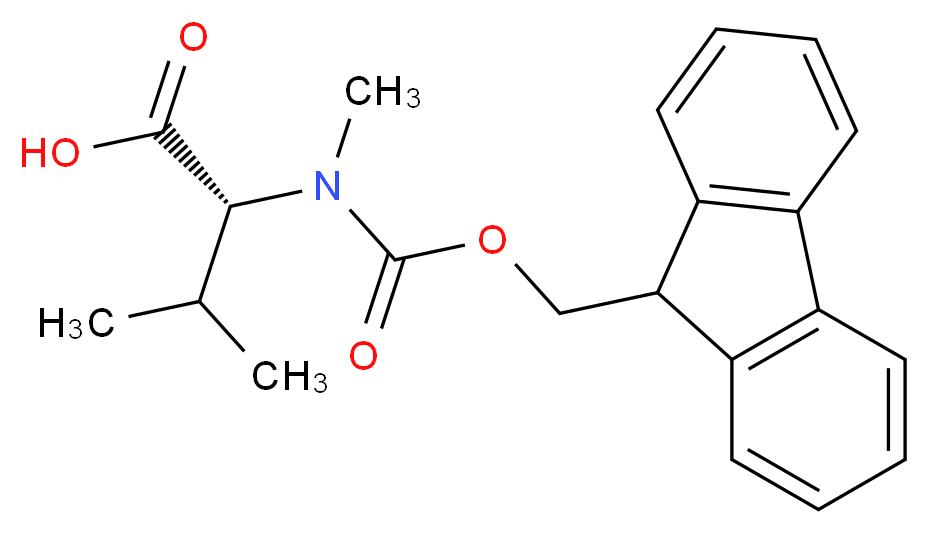 (2R)-2-{[(9H-fluoren-9-ylmethoxy)carbonyl](methyl)amino}-3-methylbutanoic acid_分子结构_CAS_103478-58-6