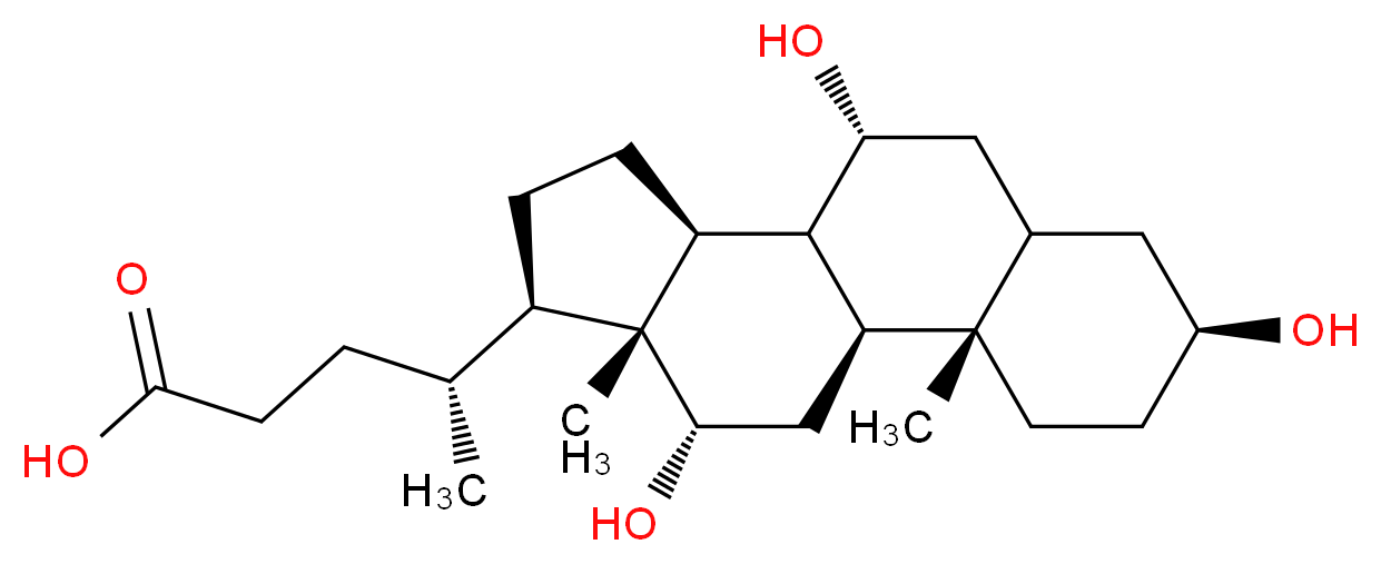 (4R)-4-[(1S,2S,5S,9R,10R,11S,14R,15R,16S)-5,9,16-trihydroxy-2,15-dimethyltetracyclo[8.7.0.0<sup>2</sup>,<sup>7</sup>.0<sup>1</sup><sup>1</sup>,<sup>1</sup><sup>5</sup>]heptadecan-14-yl]pentanoic acid_分子结构_CAS_81-25-4