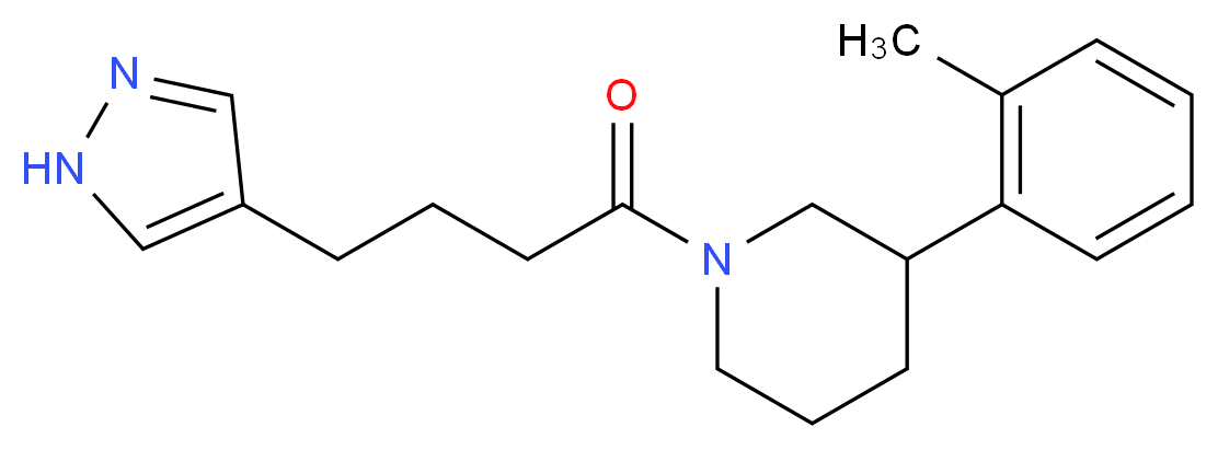 3-(2-methylphenyl)-1-[4-(1H-pyrazol-4-yl)butanoyl]piperidine_分子结构_CAS_)