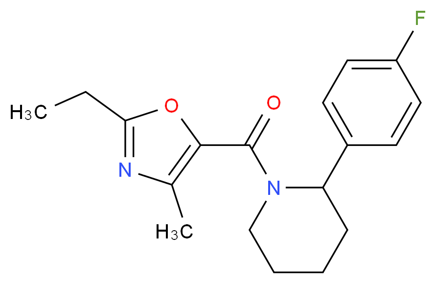 1-[(2-ethyl-4-methyl-1,3-oxazol-5-yl)carbonyl]-2-(4-fluorophenyl)piperidine_分子结构_CAS_)