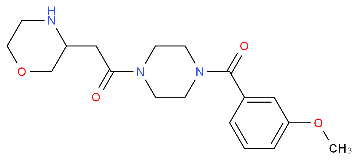 3-{2-[4-(3-methoxybenzoyl)-1-piperazinyl]-2-oxoethyl}morpholine_分子结构_CAS_)