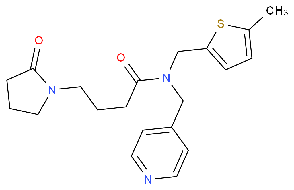 N-[(5-methyl-2-thienyl)methyl]-4-(2-oxopyrrolidin-1-yl)-N-(pyridin-4-ylmethyl)butanamide_分子结构_CAS_)