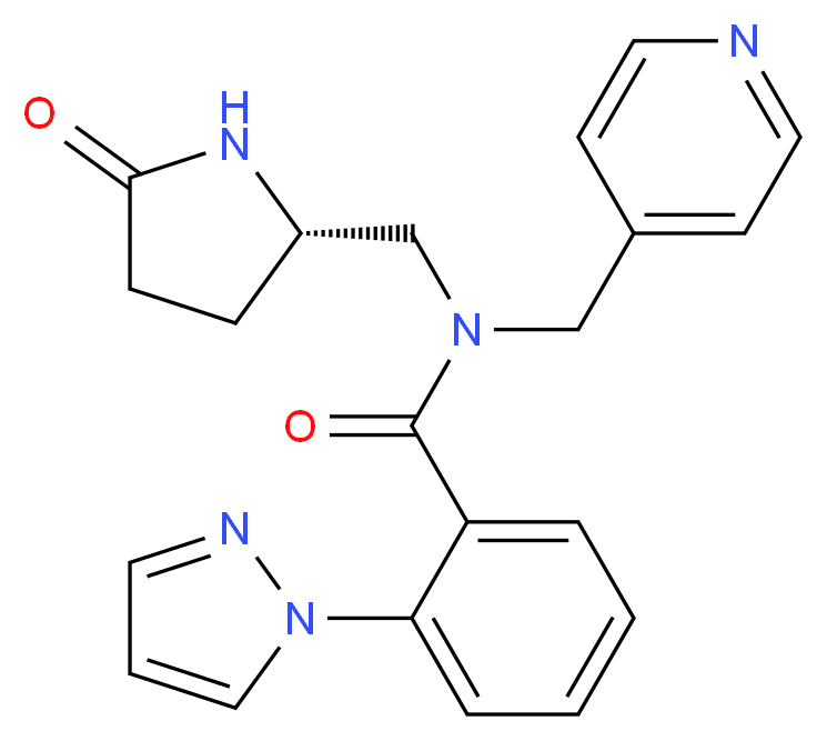 N-{[(2S)-5-oxopyrrolidin-2-yl]methyl}-2-(1H-pyrazol-1-yl)-N-(pyridin-4-ylmethyl)benzamide_分子结构_CAS_)