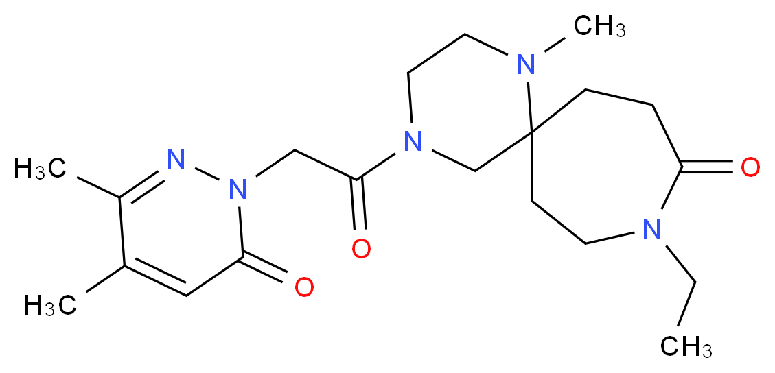 4-[(3,4-dimethyl-6-oxopyridazin-1(6H)-yl)acetyl]-9-ethyl-1-methyl-1,4,9-triazaspiro[5.6]dodecan-10-one_分子结构_CAS_)