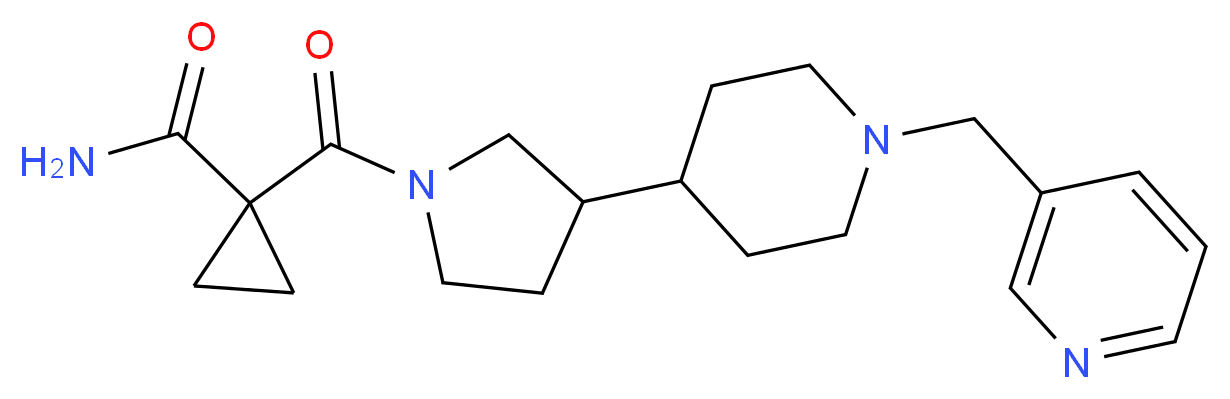 1-({3-[1-(3-pyridinylmethyl)-4-piperidinyl]-1-pyrrolidinyl}carbonyl)cyclopropanecarboxamide_分子结构_CAS_)