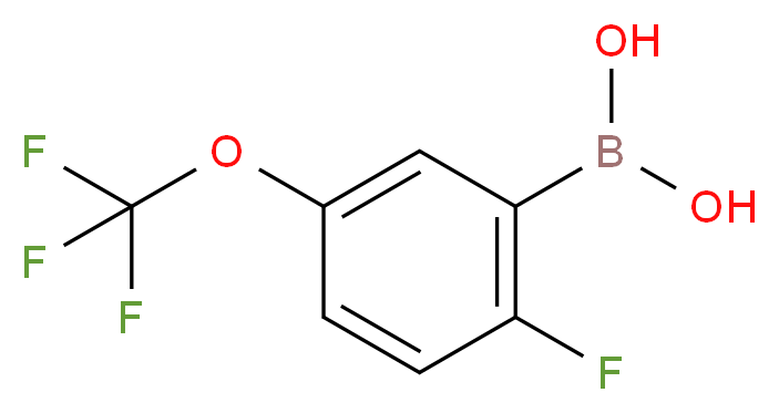 (2-Fluoro-5-(trifluoromethoxy)phenyl)boronic acid_分子结构_CAS_881402-22-8)