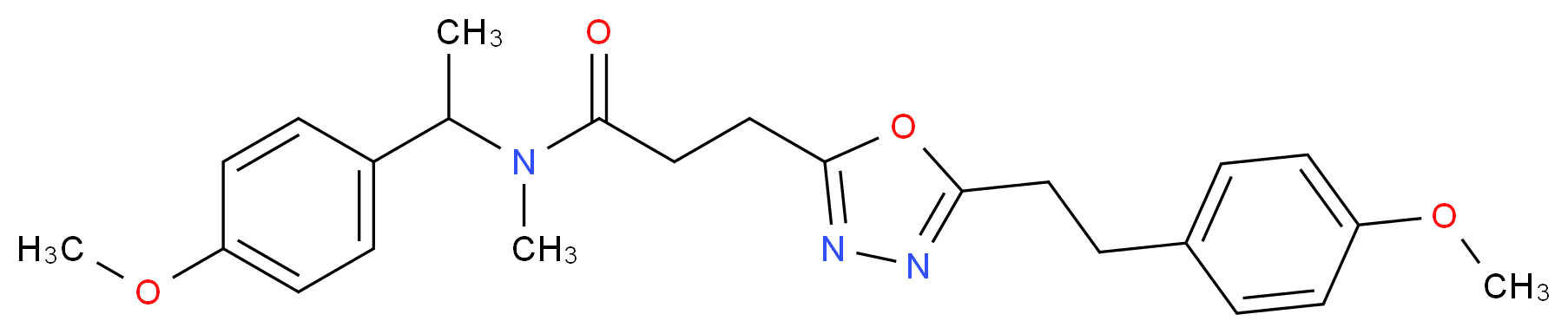 N-[1-(4-methoxyphenyl)ethyl]-3-{5-[2-(4-methoxyphenyl)ethyl]-1,3,4-oxadiazol-2-yl}-N-methylpropanamide_分子结构_CAS_)