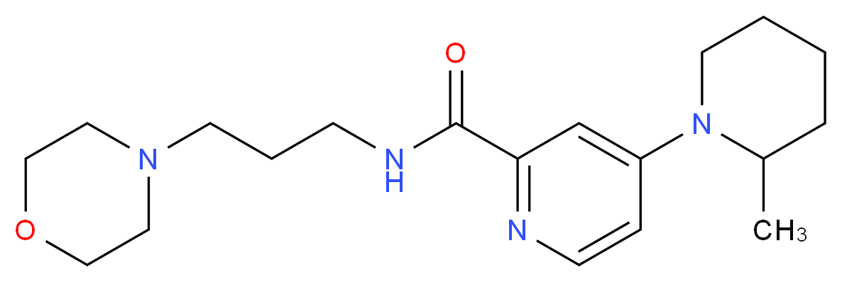 4-(2-methyl-1-piperidinyl)-N-[3-(4-morpholinyl)propyl]-2-pyridinecarboxamide_分子结构_CAS_)
