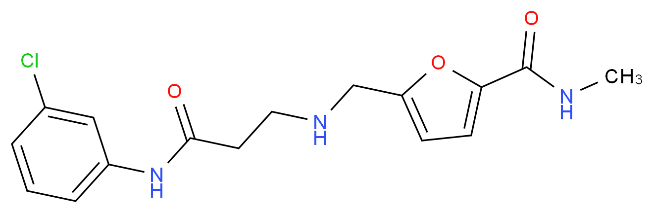 5-[({3-[(3-chlorophenyl)amino]-3-oxopropyl}amino)methyl]-N-methyl-2-furamide_分子结构_CAS_)