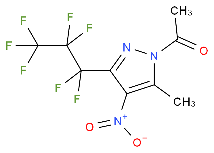 1-Acetyl-3(5)-(heptafluoropropyl)-5(3)-methyl-4-nitropyrazole_分子结构_CAS_)