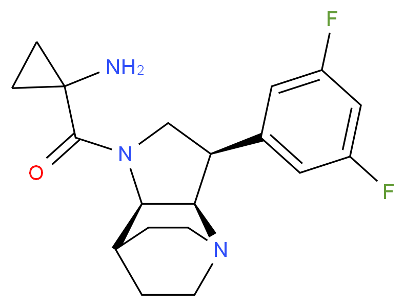 (1-{[(3R*,3aR*,7aR*)-3-(3,5-difluorophenyl)hexahydro-4,7-ethanopyrrolo[3,2-b]pyridin-1(2H)-yl]carbonyl}cyclopropyl)amine_分子结构_CAS_)