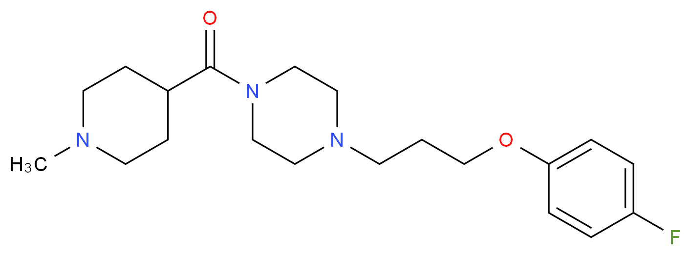 1-[3-(4-fluorophenoxy)propyl]-4-[(1-methylpiperidin-4-yl)carbonyl]piperazine_分子结构_CAS_)