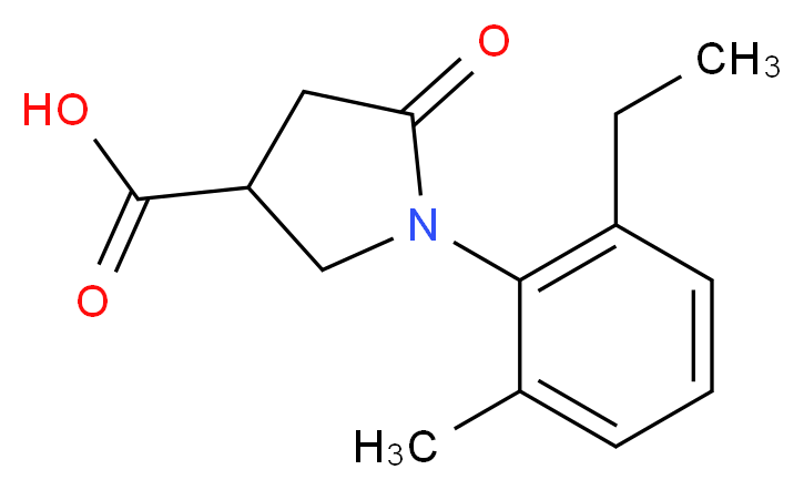 1-(2-ethyl-6-methylphenyl)-5-oxopyrrolidine-3-carboxylic acid_分子结构_CAS_63674-54-4