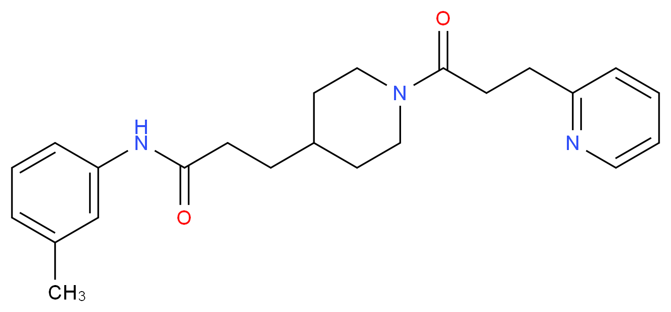 N-(3-methylphenyl)-3-{1-[3-(2-pyridinyl)propanoyl]-4-piperidinyl}propanamide_分子结构_CAS_)
