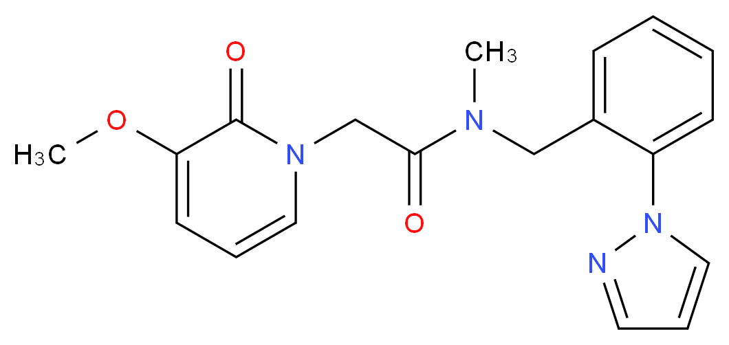 2-(3-methoxy-2-oxopyridin-1(2H)-yl)-N-methyl-N-[2-(1H-pyrazol-1-yl)benzyl]acetamide_分子结构_CAS_)