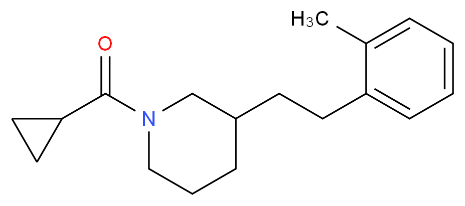 1-(cyclopropylcarbonyl)-3-[2-(2-methylphenyl)ethyl]piperidine_分子结构_CAS_)