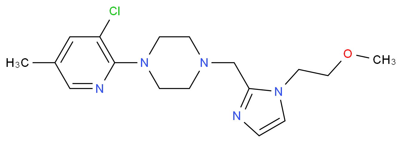 1-(3-chloro-5-methylpyridin-2-yl)-4-{[1-(2-methoxyethyl)-1H-imidazol-2-yl]methyl}piperazine_分子结构_CAS_)