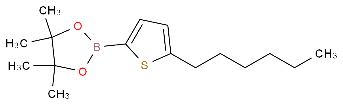 2-(5-hexylthiophen-2-yl)-4,4,5,5-tetramethyl-1,3,2-dioxaborolane_分子结构_CAS_917985-54-7