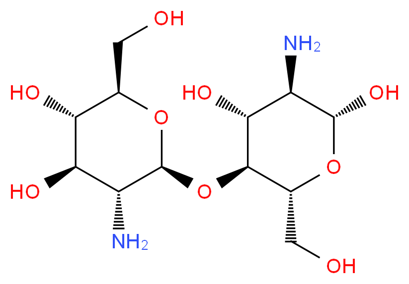 (2R,3S,4R,5R,6S)-5-amino-6-{[(2R,3S,4R,5R,6R)-5-amino-4,6-dihydroxy-2-(hydroxymethyl)oxan-3-yl]oxy}-2-(hydroxymethyl)oxane-3,4-diol_分子结构_CAS_148411-57-8