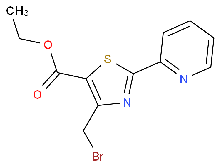 ethyl 4-(bromomethyl)-2-(pyridin-2-yl)-1,3-thiazole-5-carboxylate_分子结构_CAS_1138444-37-7