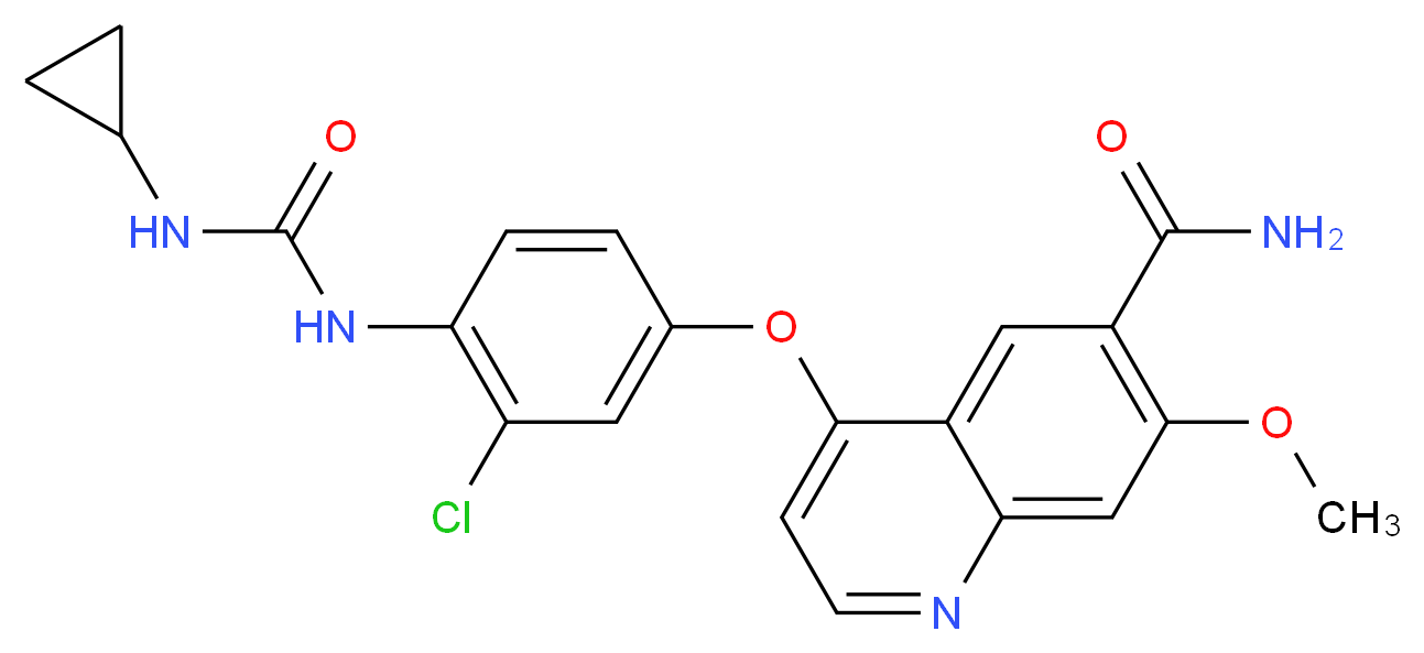 4-{3-chloro-4-[(cyclopropylcarbamoyl)amino]phenoxy}-7-methoxyquinoline-6-carboxamide_分子结构_CAS_417716-92-8