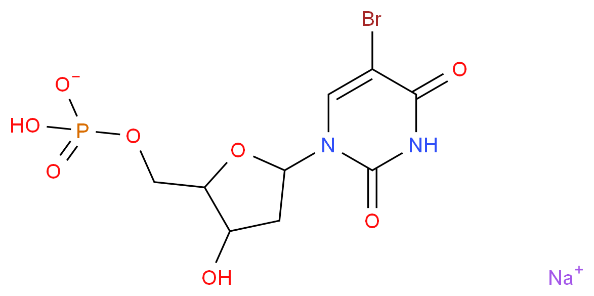 5-Bromo-2′-deoxyuridine 5′-monophosphate sodium salt_分子结构_CAS_51432-32-7)