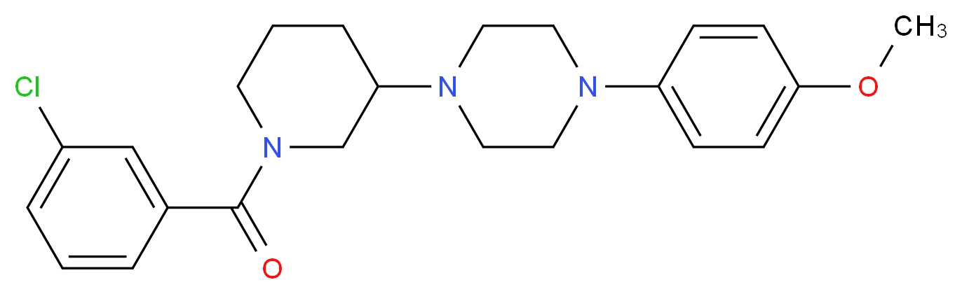 1-[1-(3-chlorobenzoyl)-3-piperidinyl]-4-(4-methoxyphenyl)piperazine_分子结构_CAS_)