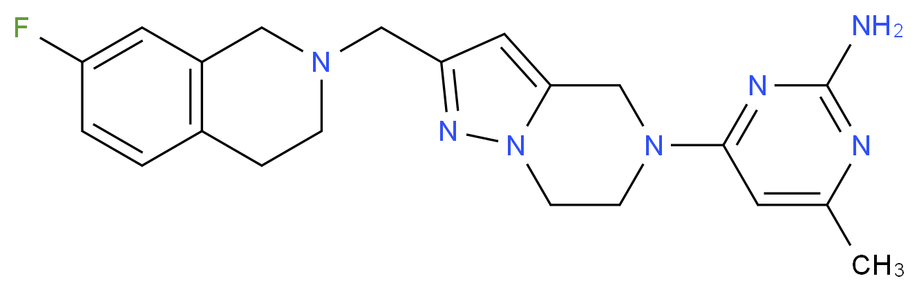 4-[2-[(7-fluoro-3,4-dihydro-2(1H)-isoquinolinyl)methyl]-6,7-dihydropyrazolo[1,5-a]pyrazin-5(4H)-yl]-6-methyl-2-pyrimidinamine_分子结构_CAS_)