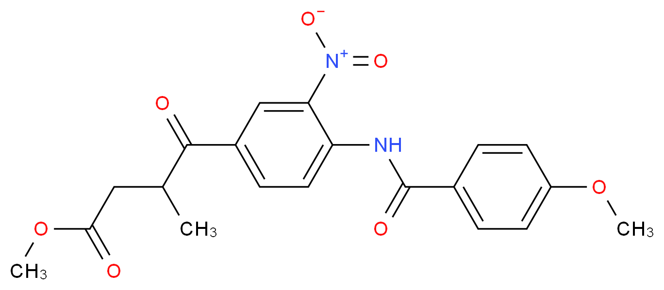methyl 4-[4-(4-methoxybenzamido)-3-nitrophenyl]-3-methyl-4-oxobutanoate_分子结构_CAS_74149-72-7