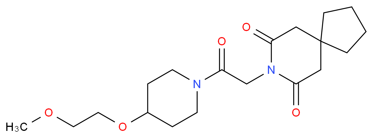 8-{2-[4-(2-methoxyethoxy)-1-piperidinyl]-2-oxoethyl}-8-azaspiro[4.5]decane-7,9-dione_分子结构_CAS_)