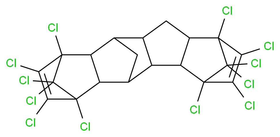 4,5,6,7,13,14,15,16,19,19,20,20-dodecachloroheptacyclo[9.6.1.1<sup>4</sup>,<sup>7</sup>.1<sup>1</sup><sup>3</sup>,<sup>1</sup><sup>6</sup>.0<sup>2</sup>,<sup>1</sup><sup>0</sup>.0<sup>3</sup>,<sup>8</sup>.0<sup>1</sup><sup>2</sup>,<sup>1</sup><sup>7</sup>]icosa-5,14-diene_分子结构_CAS_13560-90-2