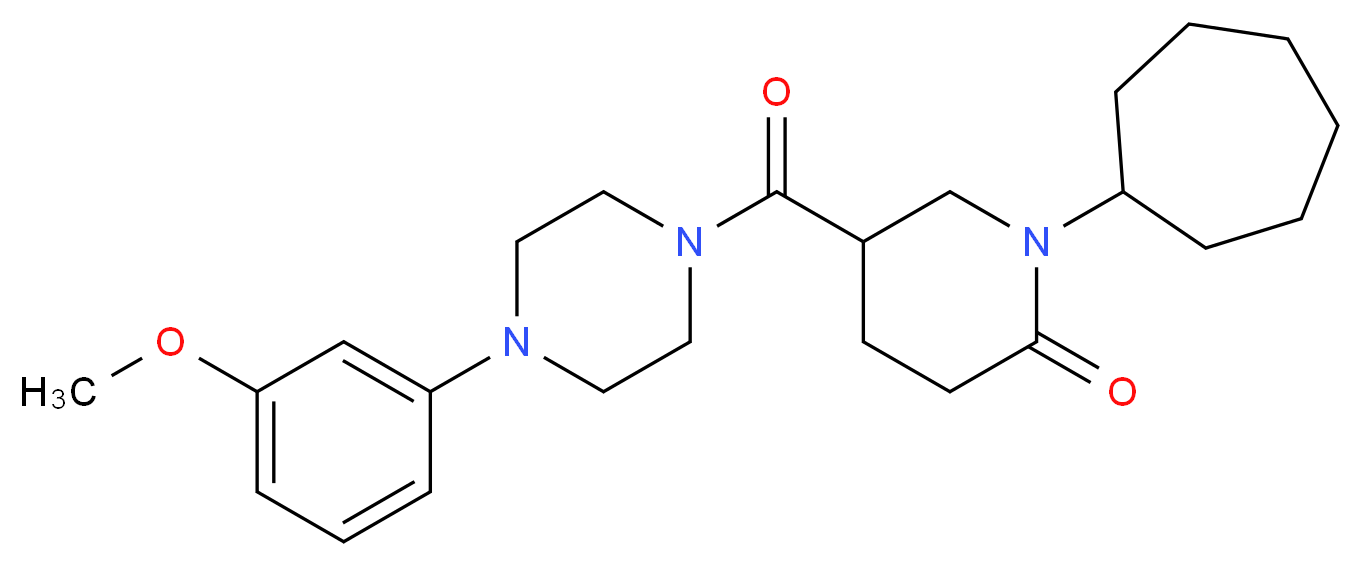 1-cycloheptyl-5-{[4-(3-methoxyphenyl)-1-piperazinyl]carbonyl}-2-piperidinone_分子结构_CAS_)