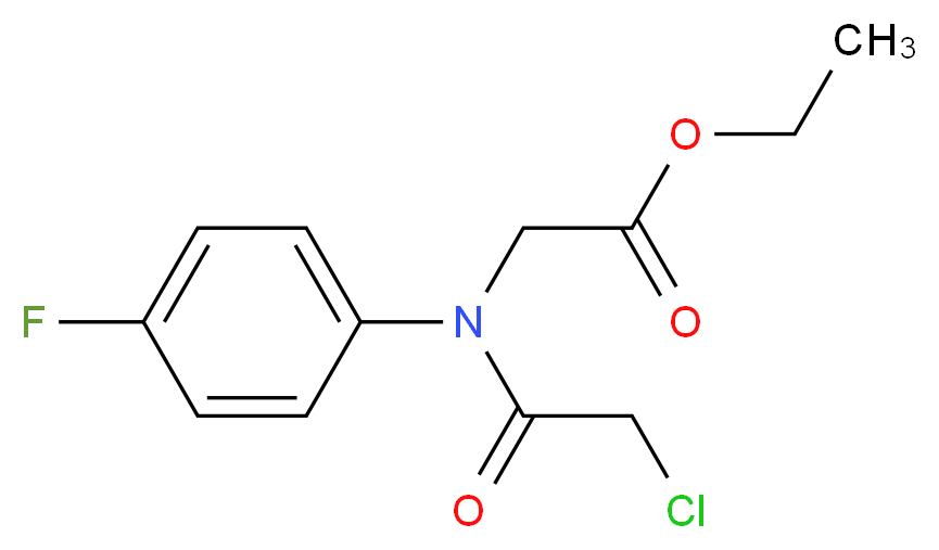ethyl 2-[2-chloro-N-(4-fluorophenyl)acetamido]acetate_分子结构_CAS_60145-88-2