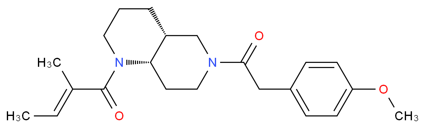 (4aR*,8aS*)-6-[(4-methoxyphenyl)acetyl]-1-[(2E)-2-methyl-2-butenoyl]decahydro-1,6-naphthyridine_分子结构_CAS_)