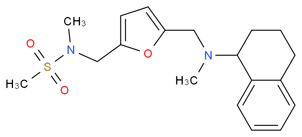 N-methyl-N-[(5-{[methyl(1,2,3,4-tetrahydronaphthalen-1-yl)amino]methyl}-2-furyl)methyl]methanesulfonamide_分子结构_CAS_)