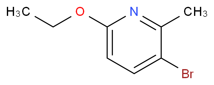 3-Bromo-6-ethoxy-2-methylpyridine_分子结构_CAS_610278-93-8)