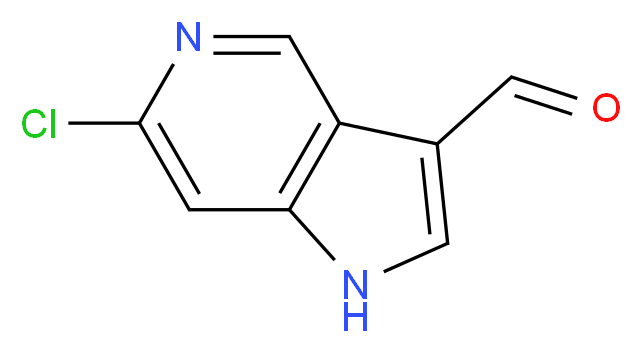 6-chloro-1H-pyrrolo[3,2-c]pyridine-3-carbaldehyde_分子结构_CAS_1000341-64-9