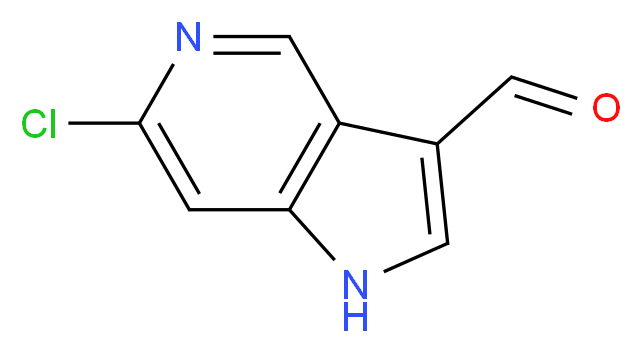 6-Chloro-1H-pyrrolo[3,2-c]pyridine-3-carbaldehyde_分子结构_CAS_1000341-64-9)